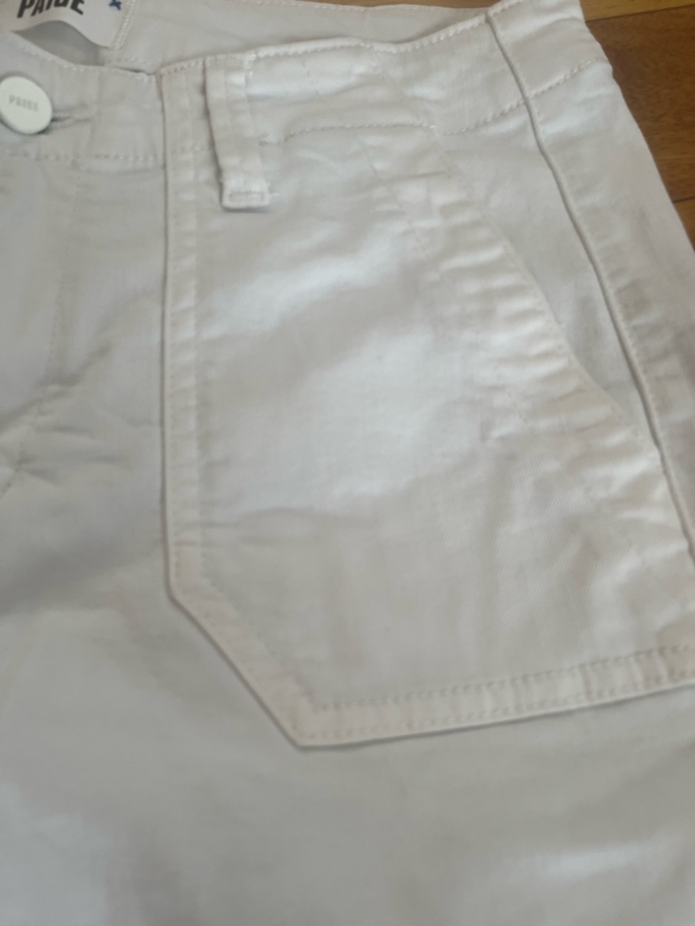 PAIGE Mayslie High Rise Cargo Cotton Straight Leg Joggers in Crisp White - Picture 8 of 15